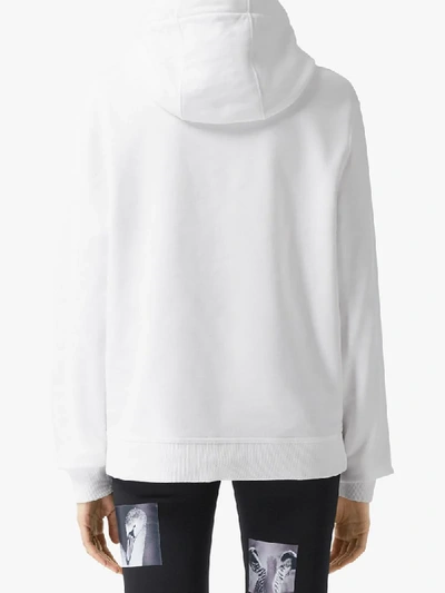 Shop Burberry Unicorns Print Hoodie In White