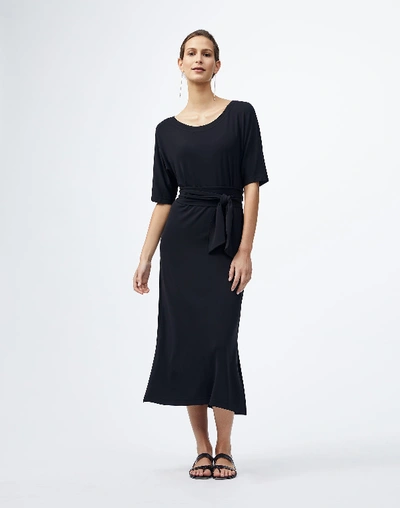 Shop Lafayette 148 Midweight Matte Jersey Rollins Dress In Black