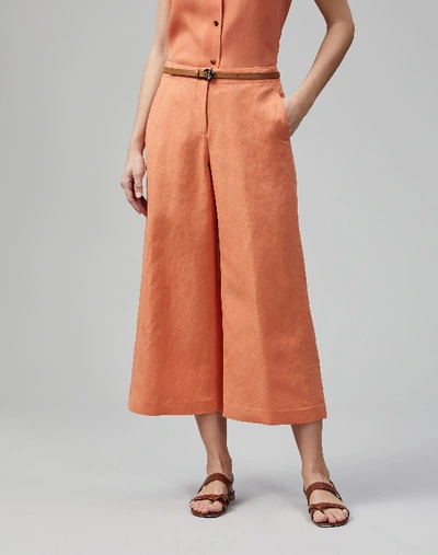 Shop Lafayette 148 Coastal Cloth Carnegie Capri Pant In Orange