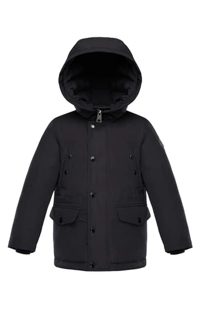 Shop Moncler Salagou Water Resistant Hooded Down Jacket In Black