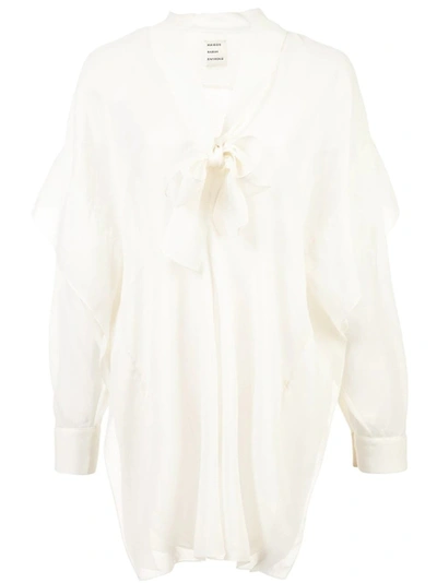 Shop Maisonrabihkayrouz Assymetric Blouse White