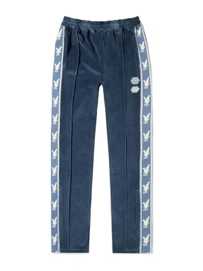 Shop Off-white Velour Track Pant Blue