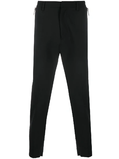 Shop Dsquared2 Zip-detail Cropped Tailored Trousers In Black