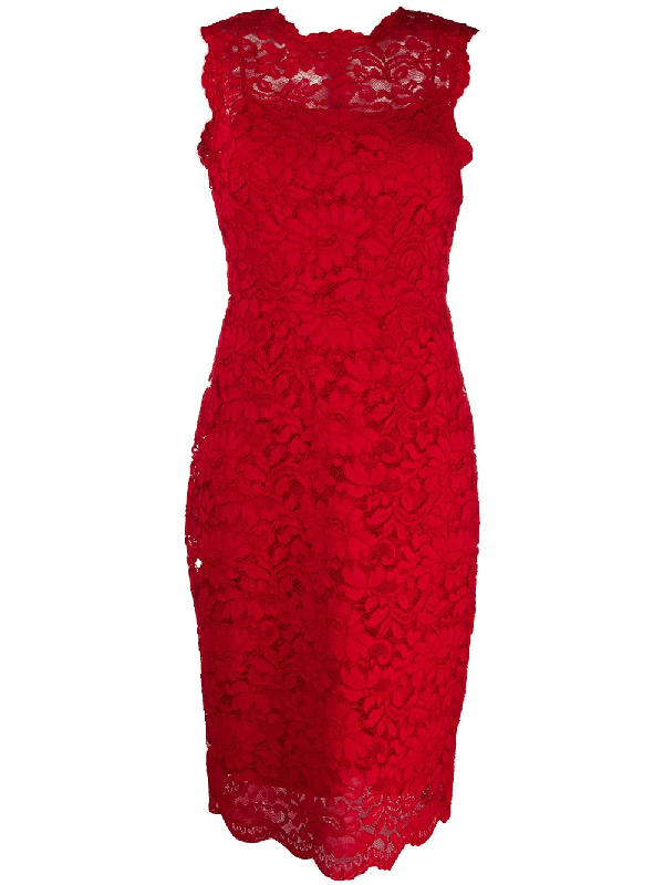 ralph lauren red lace dress