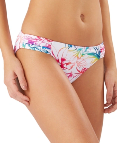 Shop Tommy Bahama Reversible Shirred-side Hipster Bikini Bottoms Women's Swimsuit In Pink