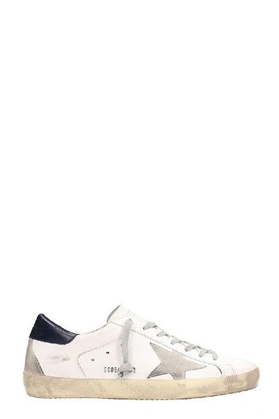 Shop Golden Goose Superstar White Leather Sneakers