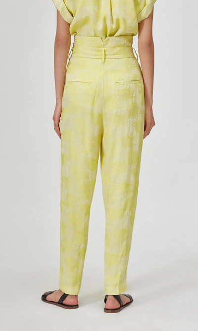 Shop Equipment Cropped Joele Trouser In Green Sheen Yellow Cream