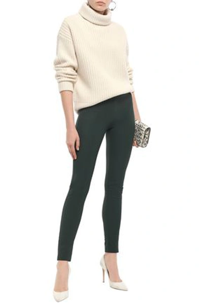 Shop Joseph Stretch-twill Leggings In Forest Green