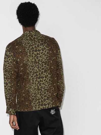 Shop Neighborhood Green Aloha Leopard Print Shirt