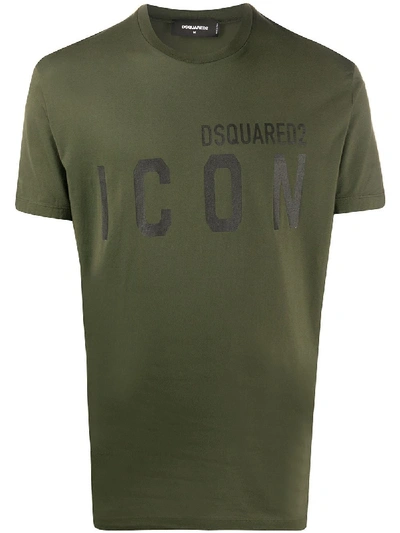 Shop Dsquared2 Icon Printed T-shirt In Green