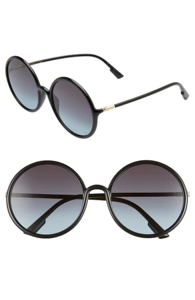 Shop Dior Stellair3s 59mm Round Sunglasses In Black/ Grey