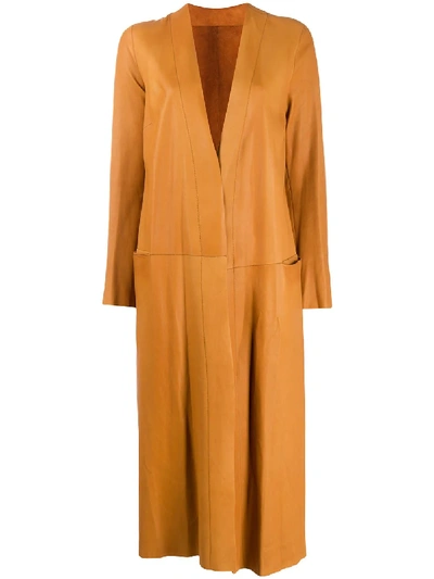 Shop Salvatore Santoro Open-front Mid-length Coat In Brown