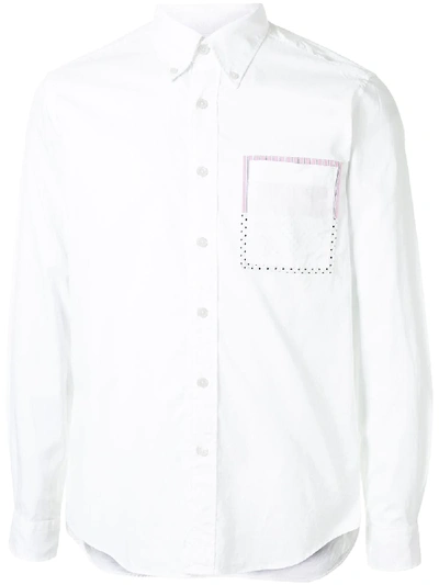 Shop Sophnet Contrast Pocket Long-sleeved Shirt In White