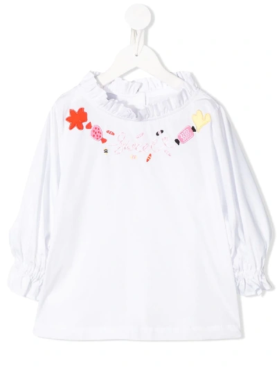 Shop Raspberry Plum Teen Sugar Embroidered Blouse In White