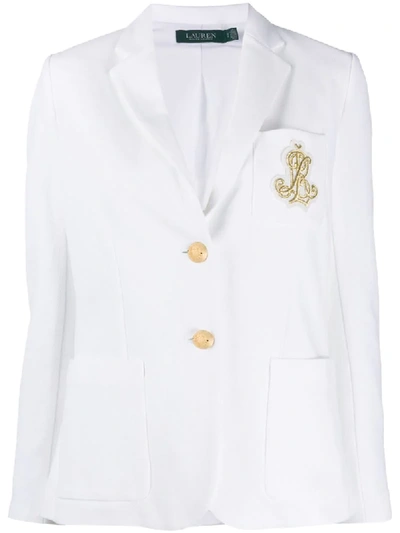 Polo Ralph Lauren Single-breasted Logo Blazer In White