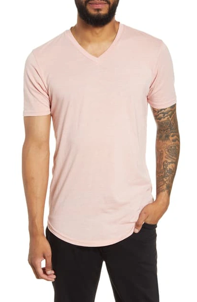 Shop Goodlife Scallop Triblend V-neck T-shirt In Barely Pink