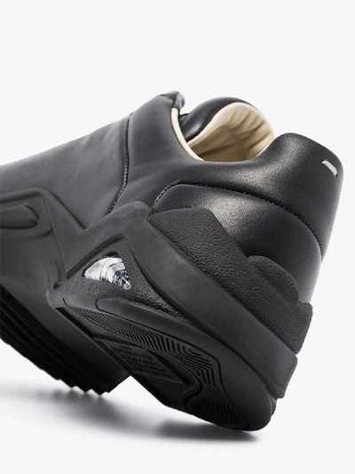Shop Maison Margiela Mens Black New Future Leather Sneakers