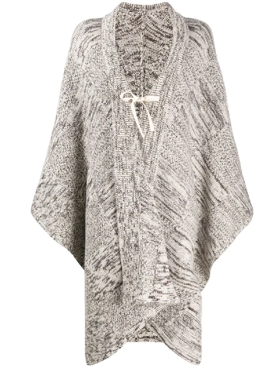 Shop Jil Sander Cashmere Knitted Cape In Grey