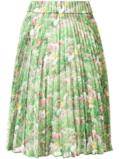 Shop Romance Was Born Lacy Gardens Pleated Skirt In Green