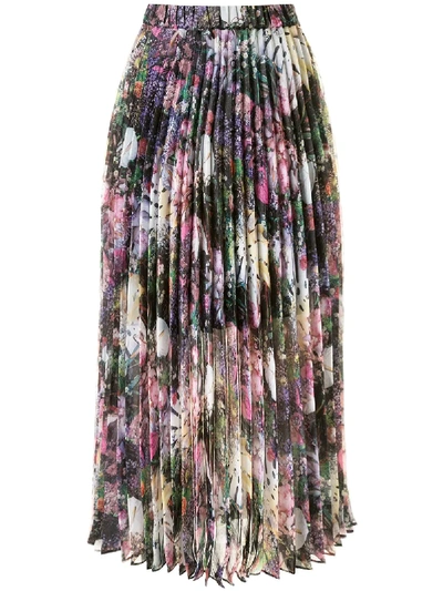 Shop Romance Was Born Montmartre Flowers Pleated Skirt In Multicolour