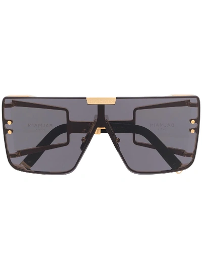 Shop Balmain Wonder Boy Mask Sunglasses In Black