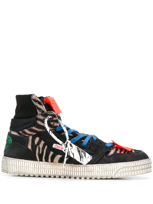 off white high top sneaker black