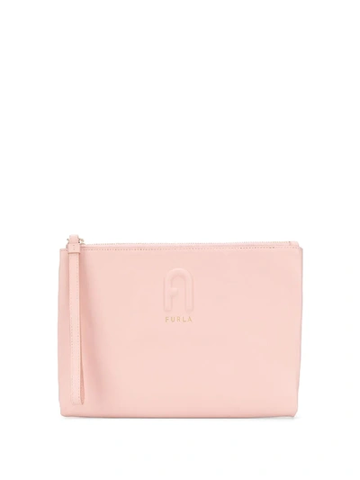 Shop Furla Babylon Clutch Bag In Pink