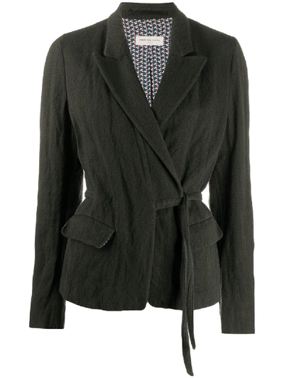 Pre-owned Dries Van Noten 1990s Wrap-front Jacket In Grey