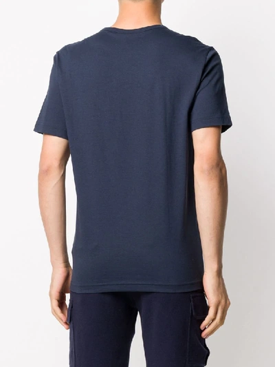 Shop Hugo Boss Graphic Logo Short Sleeved T-shirt In Blue