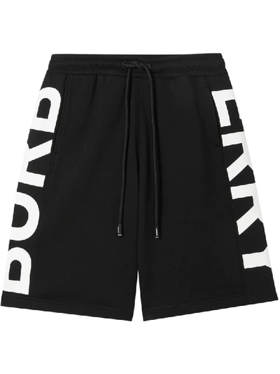 Shop Burberry Logo Print Track Shorts In Black