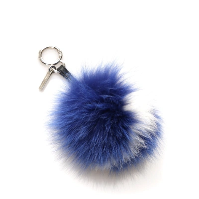 Shop Fendi Fur Pom-pom Bag Charm In Blue