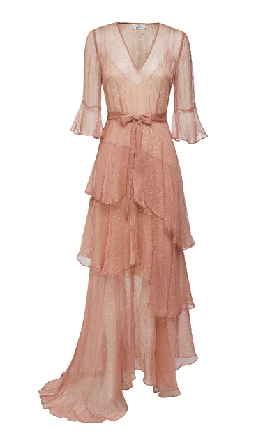 Shop We Are Kindred Arabella Silk Maxi Dress In Pink