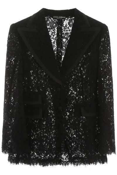 Shop Dolce & Gabbana Lace Jacket In Black