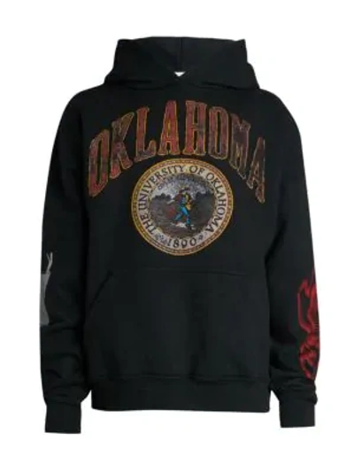 Shop Rhude University Of Oklahoma Graphic Hoodie In Black