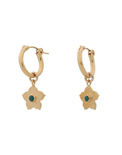 Shop Chan Luu Woman Earrings Gold Size - 925/1000 Silver, 18kt Gold-plated, Turquoise