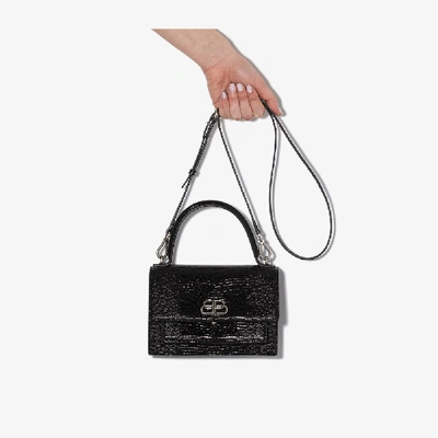 Shop Balenciaga Sharp Small Leather Bag In Black