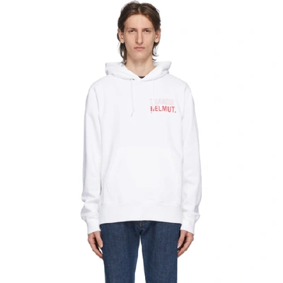 Shop Helmut Lang White Thanks Standard Hoodie In Chalk White