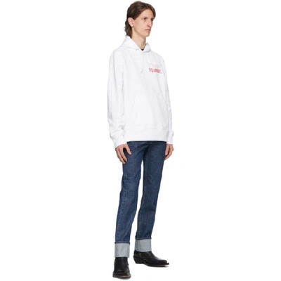 Shop Helmut Lang White Thanks Standard Hoodie In Chalk White