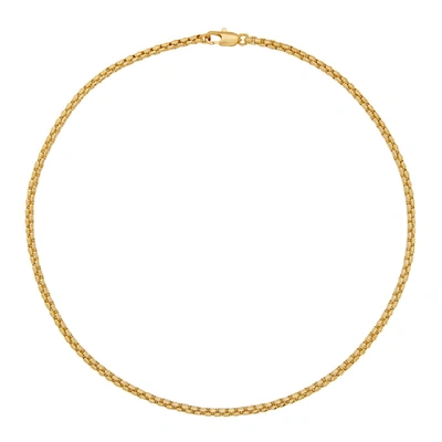 Shop Laura Lombardi Gold Box Chain Necklace In Brass