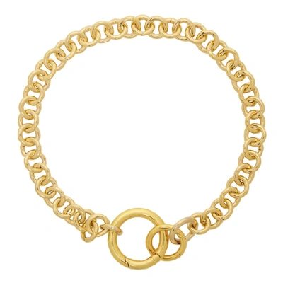 Shop Laura Lombardi Gold Fede Necklace In Brass