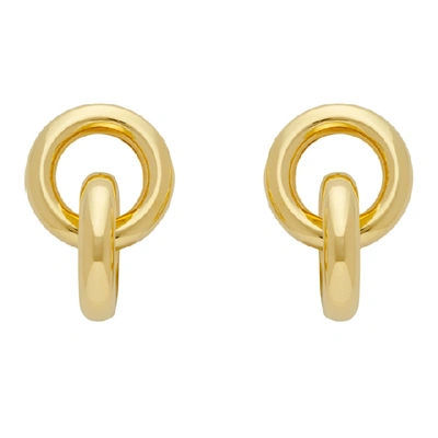 Shop Laura Lombardi Gold Link Earrings In Brass