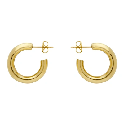 Shop Laura Lombardi Gold Medium Hoop Earrings In Brass
