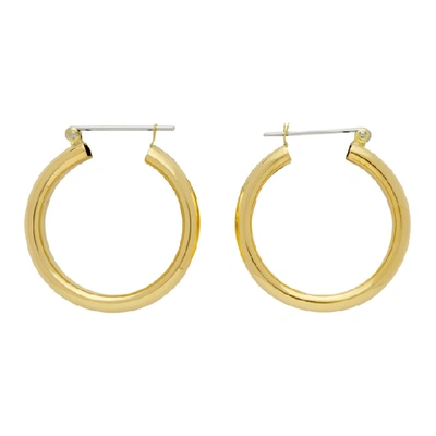 Shop Laura Lombardi Gold Band Earrings In Brass