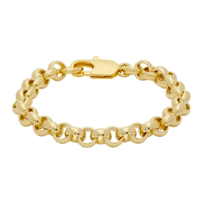 Shop Laura Lombardi Gold Rolo Bracelet In Brass