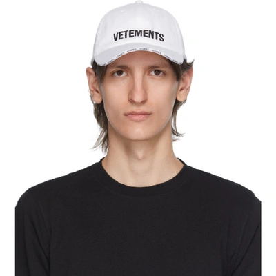 Shop Vetements White Reebok Edition Logo Cap