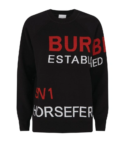 Shop Burberry Merino Wool Horseferry Sweatshirt