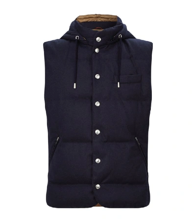 Shop Brunello Cucinelli Hooded Down Gilet