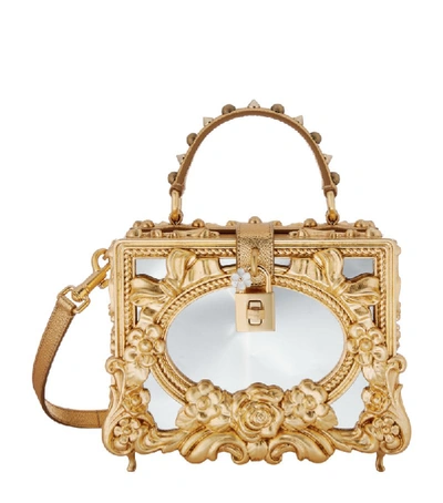 Shop Dolce & Gabbana Mirror Embellished Top-handle Bag In 8b034-multicolor/gol