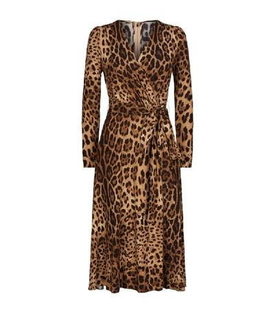 Shop Dolce & Gabbana Leopard Print Wrap Dress