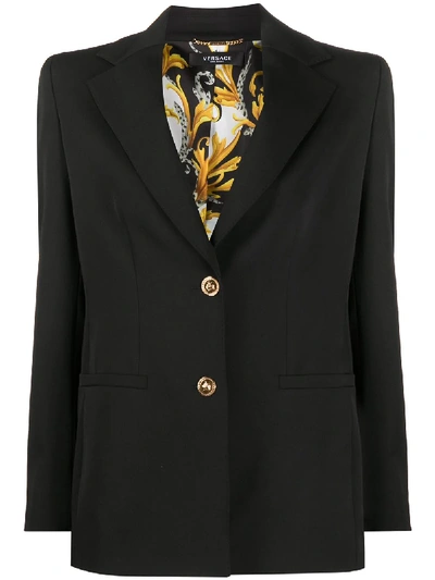 Shop Versace Single-breasted Blazer In Black